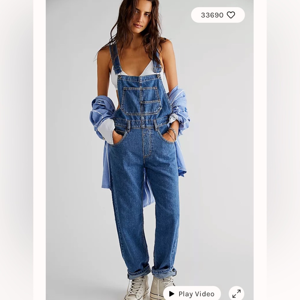Free people We the Free overalls size S perfect medium blue